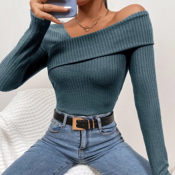 BellanBlue Tops - Cozy Knit Minimalist Long Sleeve Bodysuit